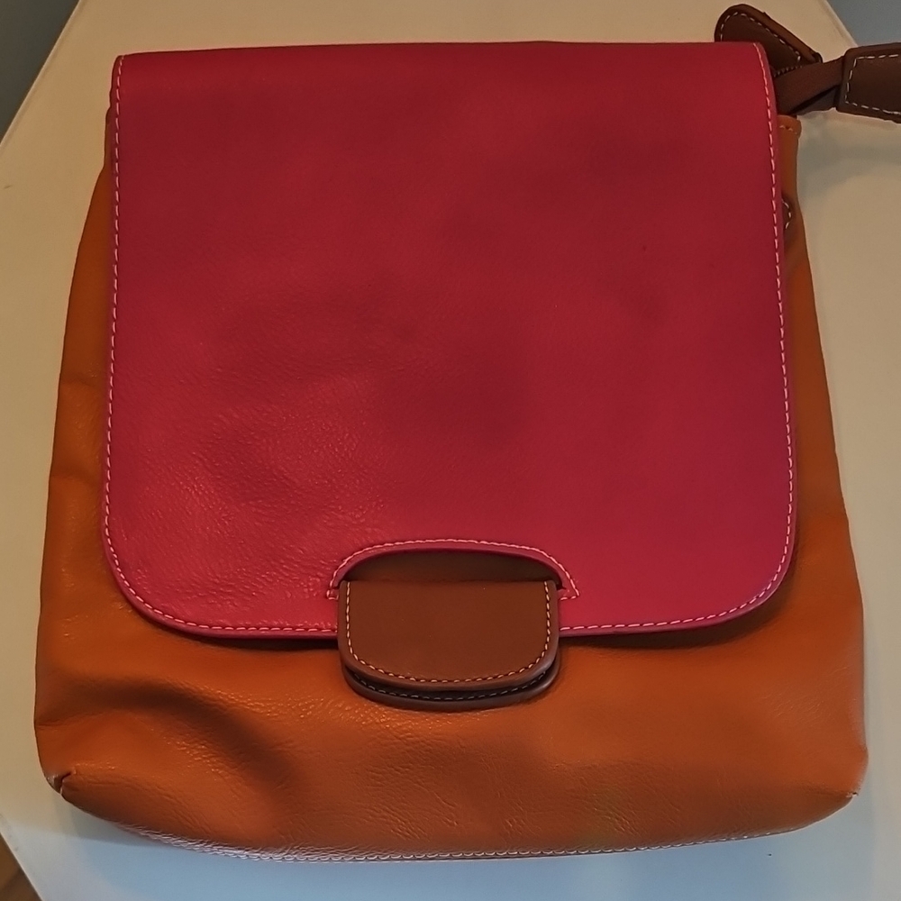 Vibrant Pink and Orange Crossbody Bag